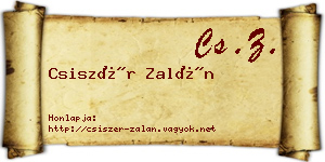 Csiszér Zalán névjegykártya